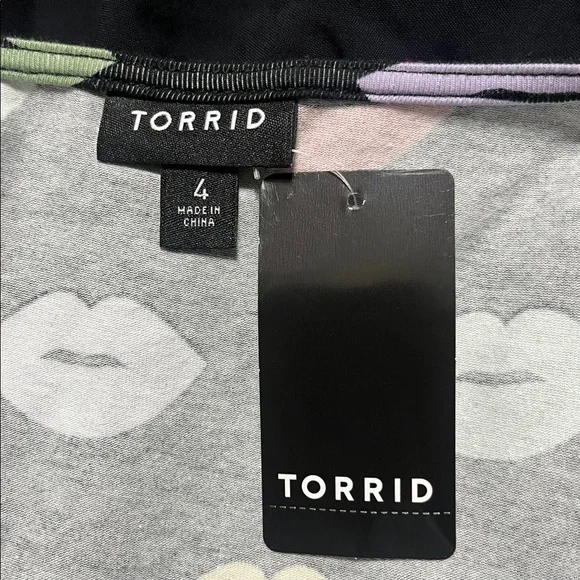 Torrid Dress Sz 4XL Black Dress with Colorful Lip Print Special Events Valentine - Picture 8 of 8
